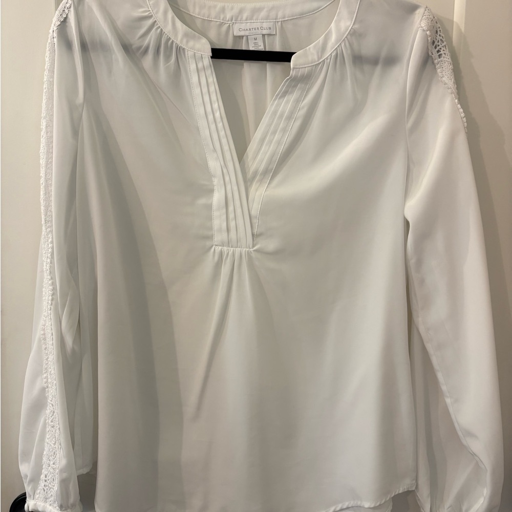 Charter Club Women's Blouse in Classic White